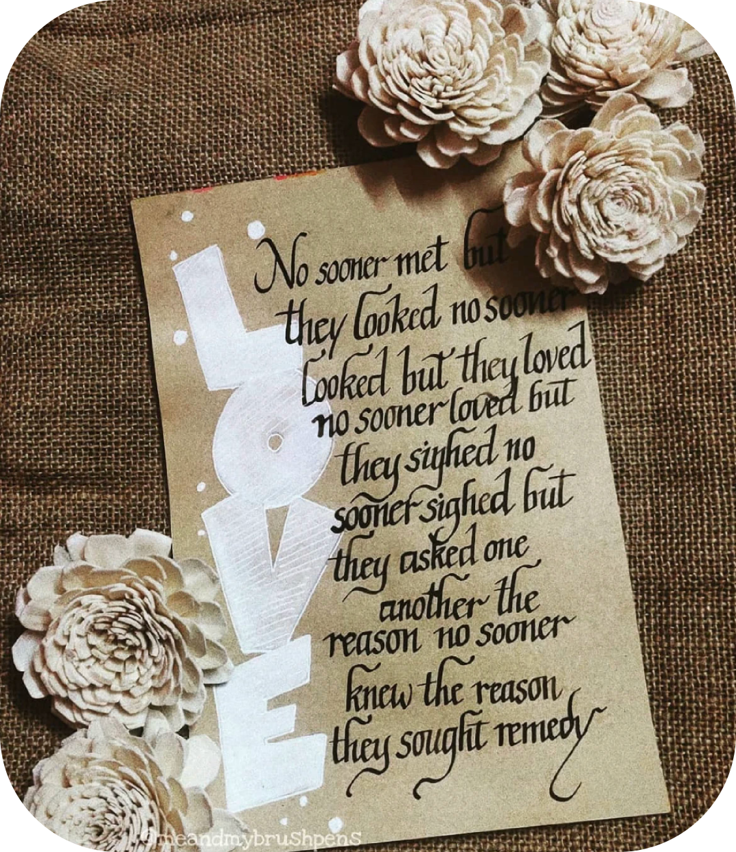 LOVE calligraphy piece