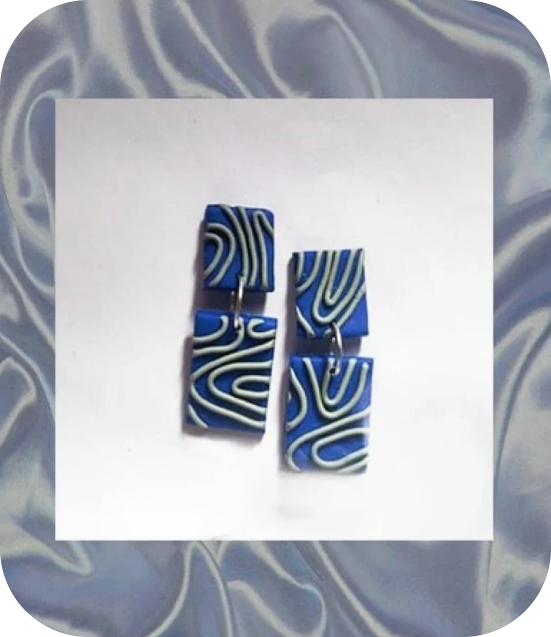 Blue clay earrings