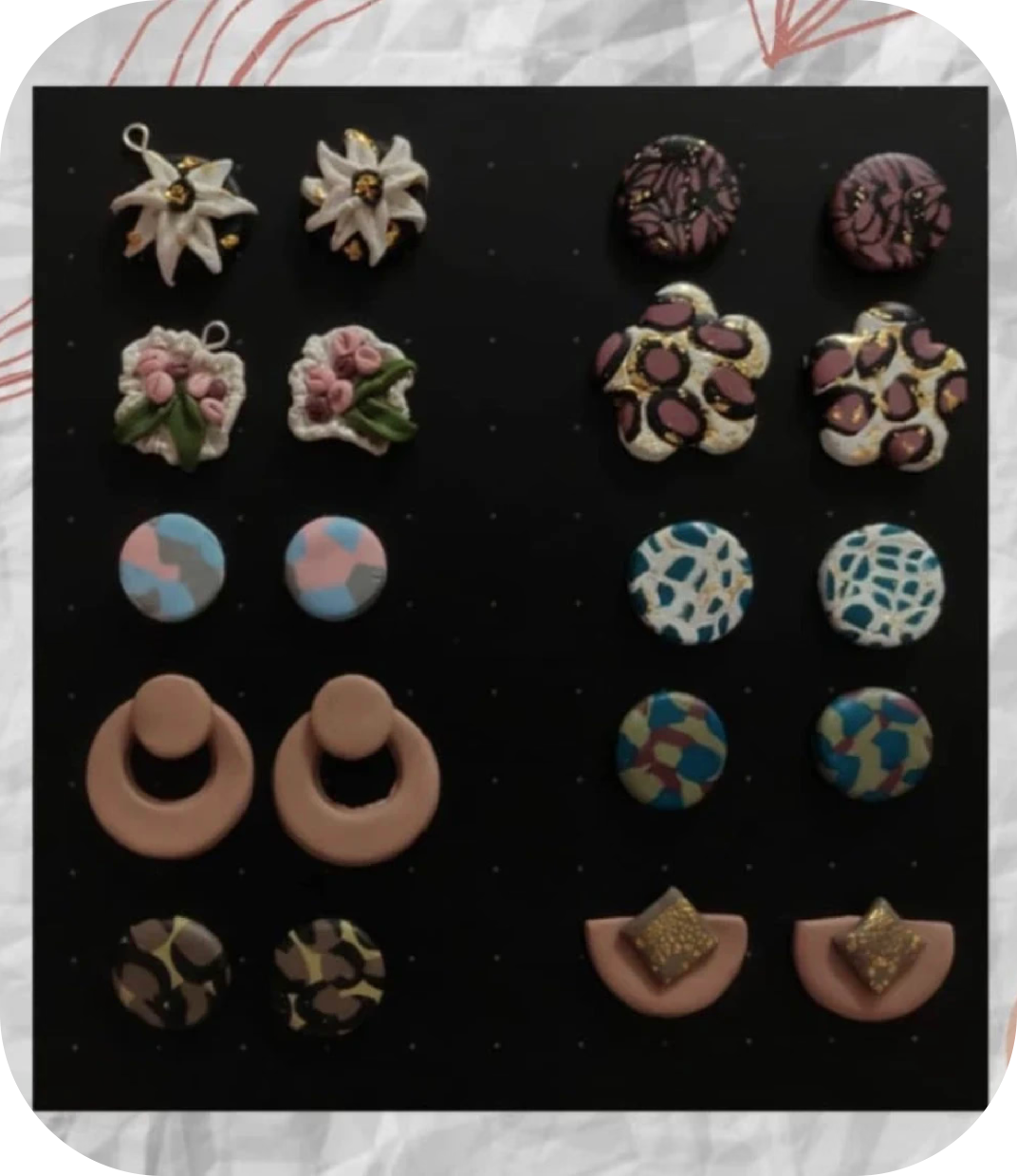Clay earrings collection