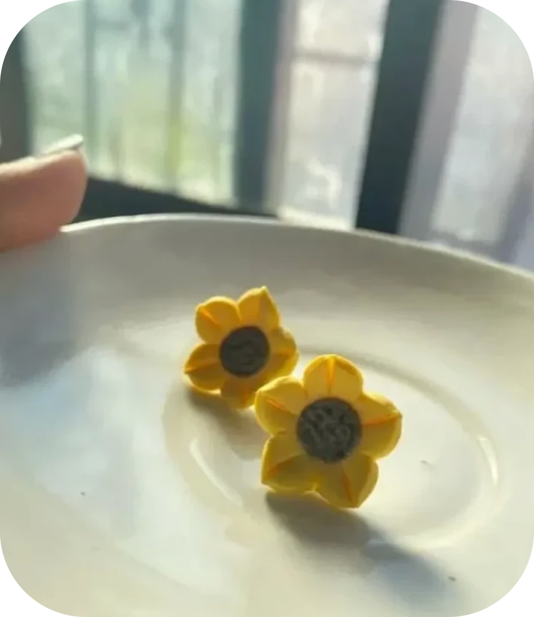 Yellow flower earrings