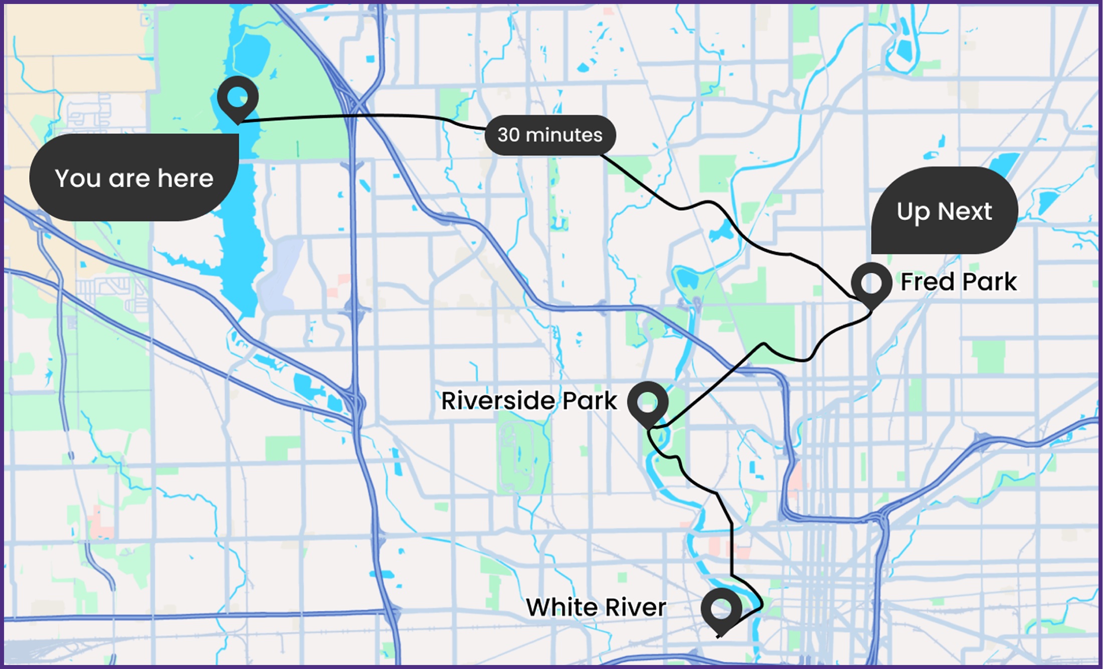 Multi-Modal Adventure Map Route