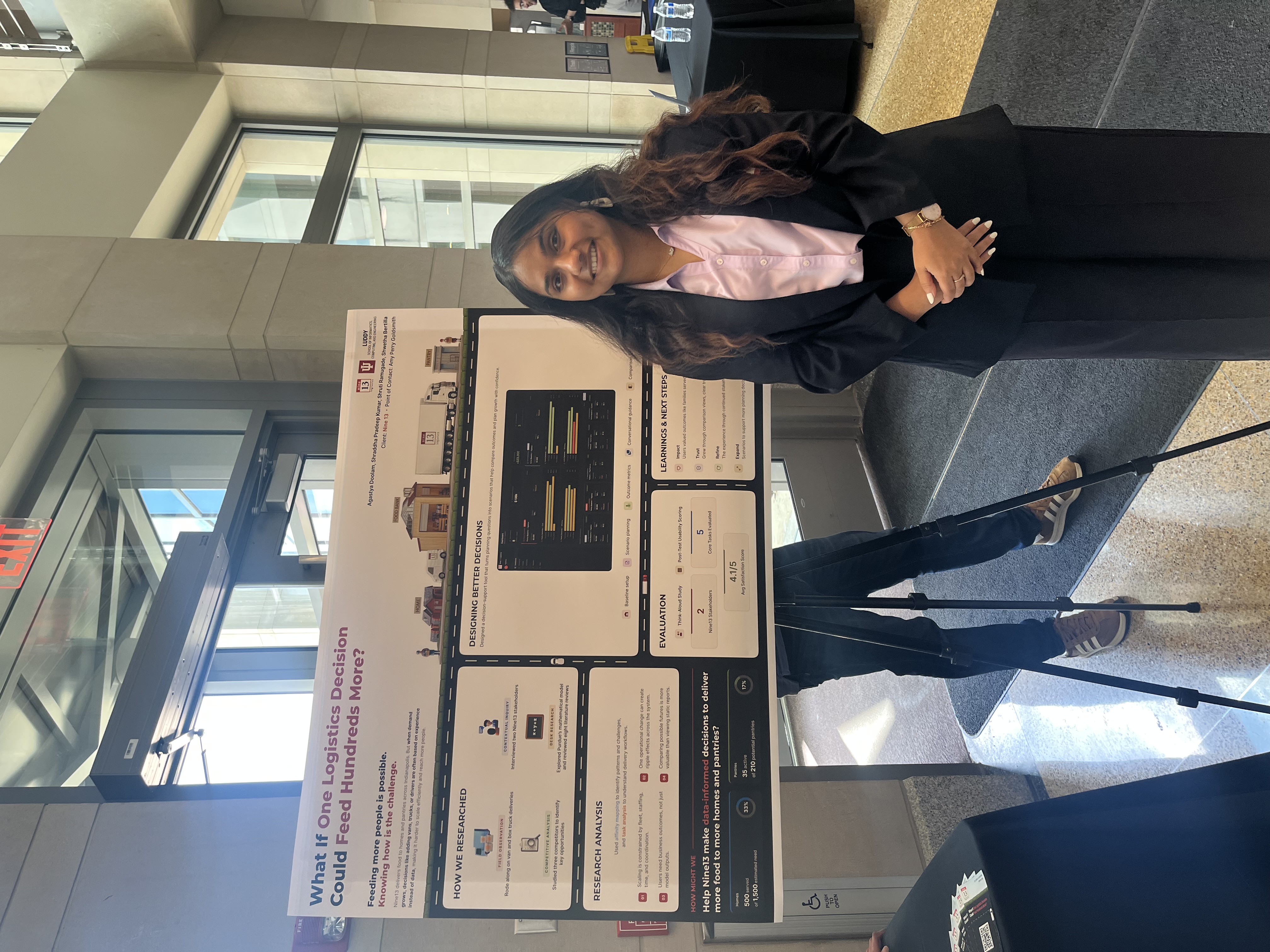 Shruti Ramugade presenting capstone project at Indiana University