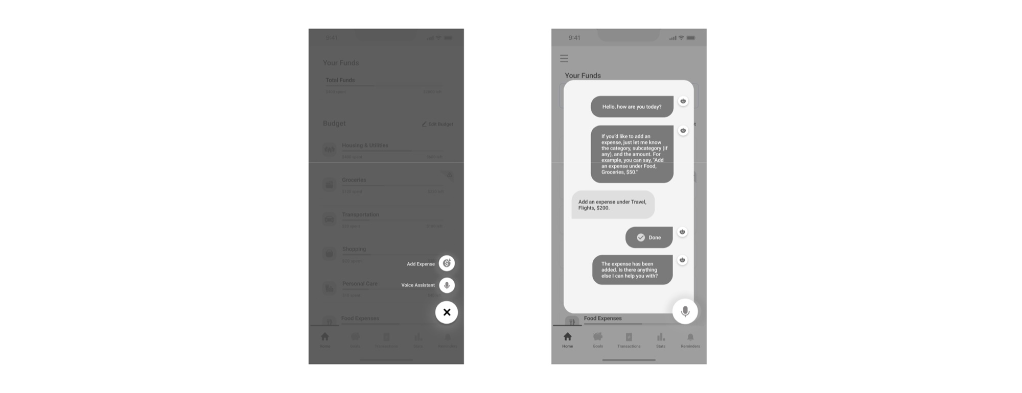 Mid-Fidelity Screen 2 Voice Assistant Flow